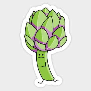 Funny artichoke is running Sticker